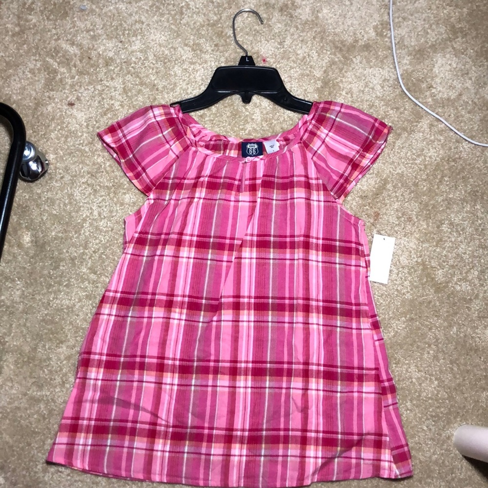 pink plaid tshirt
